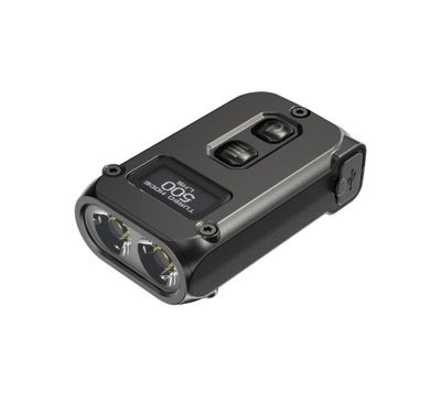 Elektrik dore NiteCore TINI 2, 500 lumen, USB C, ekran OLED, gri