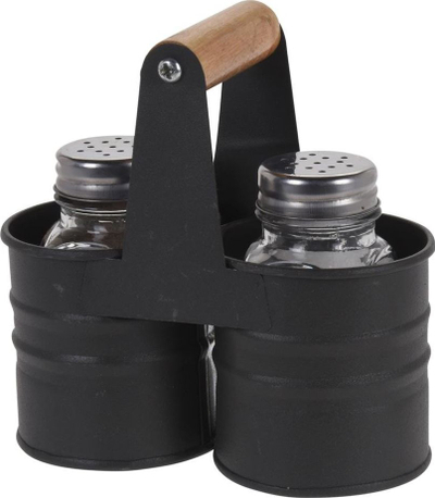 Set kripore dhe piperosje Excellent Houseware, 2 copë, me mbajtëse metalike, transparent