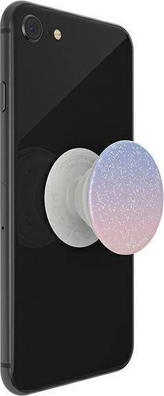 Mbajtëse telefoni PopSockets PopGrip Morning Haze Glitter, me shkëlqim, rozë me blu
