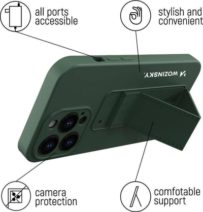 Maskë silikoni Wozinsky Kickstand Case Xiaomi Redmi 10, me mbajtëse, e zezë