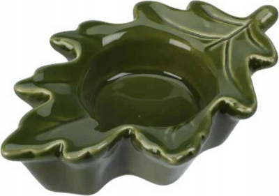 Mbajtëse qirinjsh tealight me gjethe lisi, qeramike, jeshile dekor