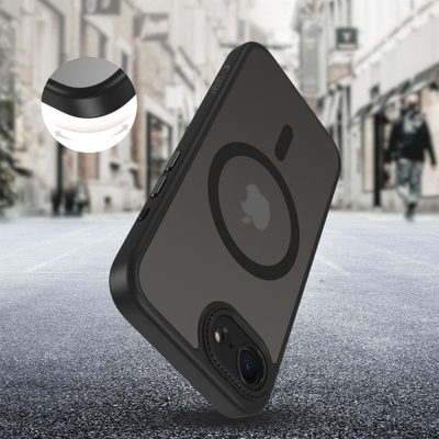 Куќиште за телефон Tech-Protect Magcam MagSafe, за iPhone 16E, мат, црна