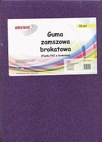 Fletë gome dekorative Brewis Suede Foam Glitter, A4, set me 10 copa, ngjyra t’përziera