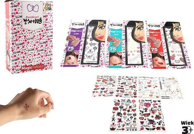Set tatuazhesh ngjitëse për kalamaj Pro Kids Feminine Mix, 75 copë, të larshme, shumëngjyrëshe