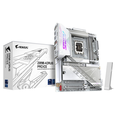 Pllakë amë Gigabyte Z890 AORUS PRO ICE, ATX, LGA 1851, DDR5 9500MHz, Wi-Fi 7, e bardhë