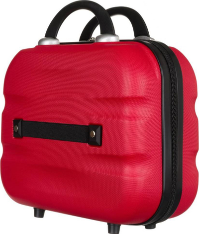 Kofertë kozmetike Peterson Travel Case, plastike ABS, me rrip për valixhe, e kuqe