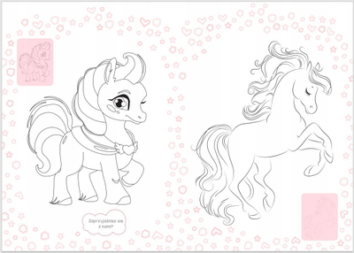 Libër ngjyrosës Pianka Velvet Magic Ponies, me ngjitësa, për kalamaj