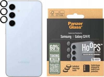 Mbrojtës lente PanzerGlass Hoops, për Samsung Galaxy S24 FE, alumini, i zi