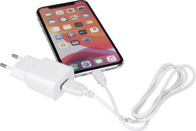 Karikues për iPhone Maxlife MXTC-01, 2.1A, kabllo 1m Lightning, i bardhë