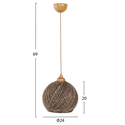 Llambë e varur tavani interier, D24×69 cm (FB97645.01), ari/ zezë