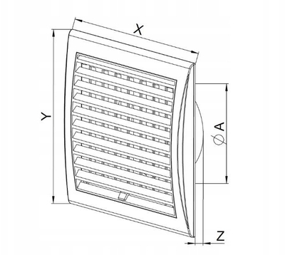 Grilë ventilimi Awenta TL14, 160x160mm, PVC, e bardhë