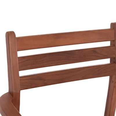 Karrige me mbështetëse Kempo HM6358, dru teak, 58x58.5x88 cm, ngjyrë natyrale
