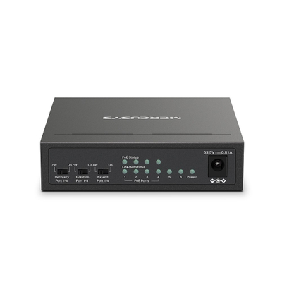 Switch Mercusys MS106LP, 6 porta 10/100Mbps, PoE+, i zi