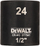 Kokë çels goditës DeWALT DT7541, 24mm, 1/2", e zezë