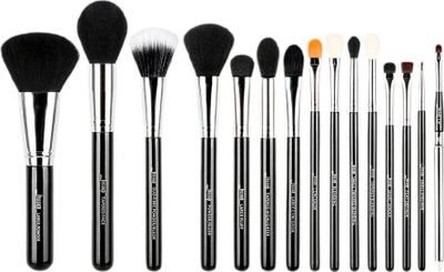 Set furcash grimi Jessup Essential Makeup Brush T092, 15 copë, ngjyrë e zezë