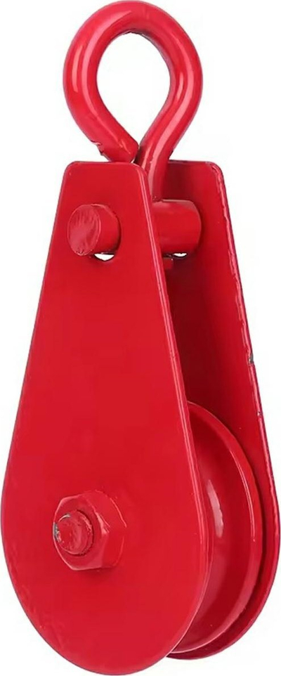 Rrotull ngarkese “Multi round rope pulley winch”, 400 kg, çelik i galvanizuar, e kuqe