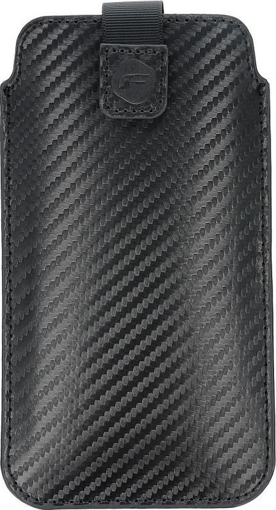 Këllëf telefoni Fontastic Pocket Carbon Size 03, universal, me rrip brezi, i zi