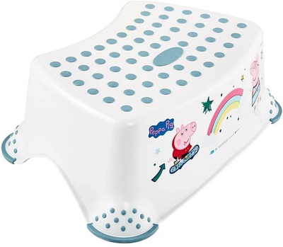 Stol për kalamaj Keeeper Kids Tomek Peppa Pig, mban deri 80 kg, sipërfaqe gome, i bardhë