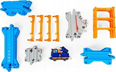 Pistë treni Spin Master Mighty Express Mechanic Milo Track Pack, 32 pjesë, me lokomotivë, shumëngjyrëshe
