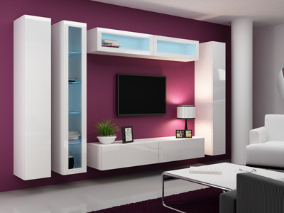 Dolap i varur Cama VIGO 180, 180x40x30 cm, MDF, i bardhë me shkëlqim