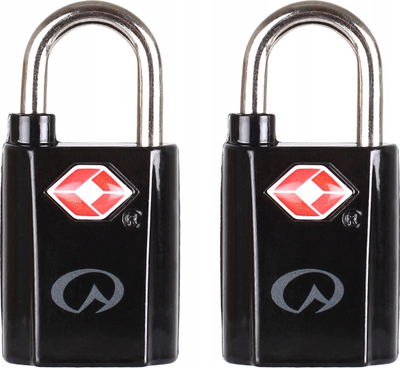 Dry i vogël TSA Lifeventure Mini Padlock, set 2 copë, i zi