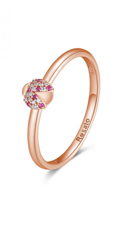 Unazë Rosato Allegra RZA020X, argjend 925 roze, zirkon, rozë