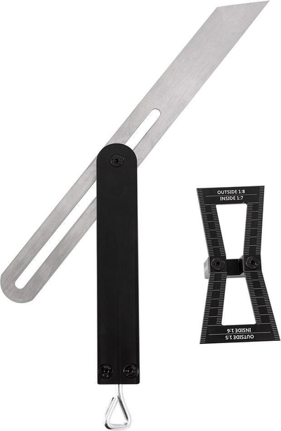 Matës këndesh Neo Square Adjustable, çelik inox dhe alumin, shabllon rregullues për dru, gri