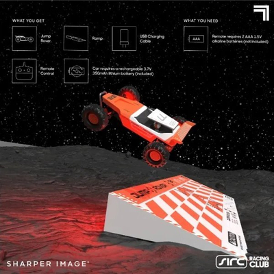 Makina lodër me telekomandë Sharper Image RC Jump Rover, me drita LED, e rikarikueshme, e kuqe