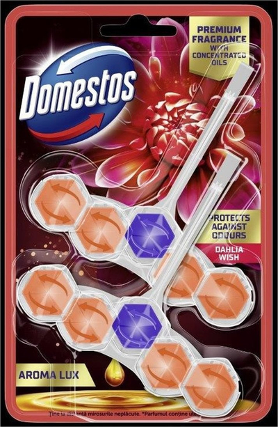 Блок за тоалет Доместос Арома Лукс Dahlia Wish, 100g, цветна арома