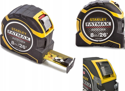 Metër xhepi STANLEY FatMax Autolock, 8m 26ft, gjerësi 32mm, e verdhë