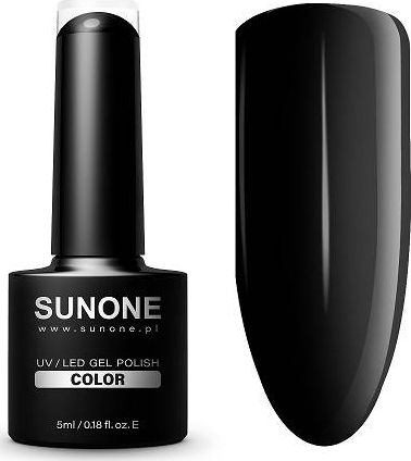 Хибриден гел лак за нокти Sunone Color C16 Clare, 5g, LED UV, црн