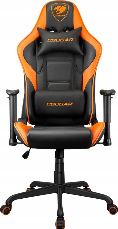 Karrige gaming Cougar ARMOR Elite, mban deri 120kg, lëkurë sintetike, e zezë me portokalli