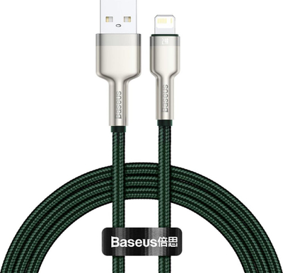 Kabllo karikimi Baseus USB A në Lightning, 1m, 2.4A, jeshile