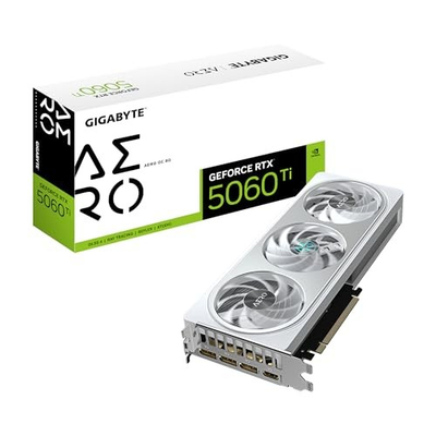 Kartë grafike GIGABYTE GeForce RTX 5060 Ti AERO OC, 8GB GDDR7, PCI-E 5.0, e bardhë