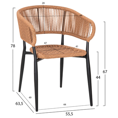 Kolltuk alumini Eulo 55,5x63,5x78Hcm (HM5783.13), zezë/ bezhë