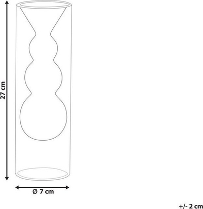 Vazo qelqi Beliani KALOCHI, 27 cm, turkeze transparente