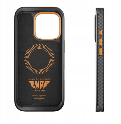 Mbrojtëse telefoni Peak Design Mobile GNAR Case për iPhone 16 Pro, rezistente ndaj goditjeve, kompatibile me MagSafe, e zezë
