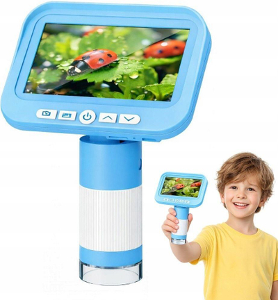 Mikroskop digjital TeleScience AZ-K3, ekran 4.3", 1000x, blu