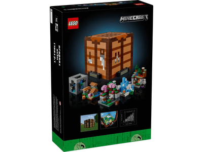 Set ndërtimi LEGO Minecraft The Crafting Table, për të rritur, dekor ekspozimi, shumëngjyrësh