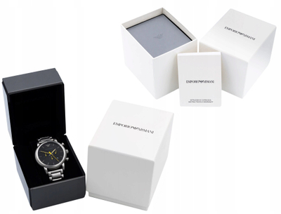 Orë dore Emporio Armani AR11507 USA, kronograf, për meshkuj, argjendtë