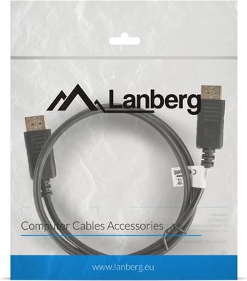 Kabllo Lanberg DisplayPort në DisplayPort CA-DPDP-10CC-0010-BK, 1m, 4K, i zi