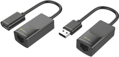 Adapter USB në RJ45 Techly IUSB-EXTENDTY2, extender 60 m, i zi