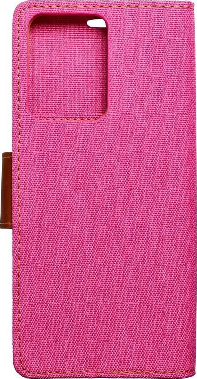 Futrollë Canvas Book Case për Xiaomi Redmi Note 12 Pro 5G, me magnet, me xhepa kartash, rozë