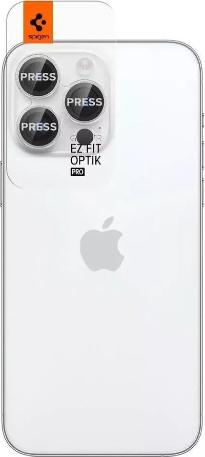 Mbrojtës për lentet e kameras Spigen GLAS.tR EZ Fit Optik Pro, për iPhone 14 Pro Max dhe 14 Pro, xham i kalit, set me 2 copë, argjendtë