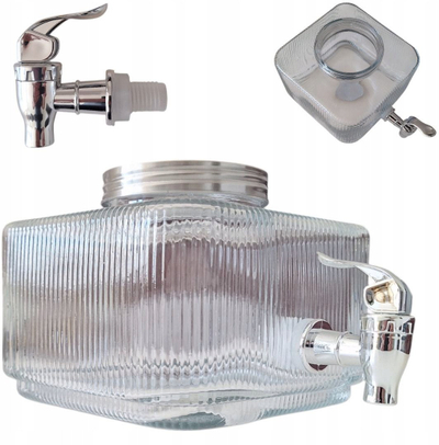Kavanoz qelqi për pije MPLCO, 3L, me rubinet, transparent