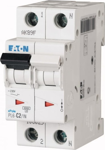 Ndërprerës mbrojtës Eaton 1P+N, 2A, 6kA, AC 230V