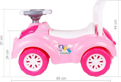 Makinë lodër Technok Ride-On Car, me pedale, me timon me tinguj, rozë