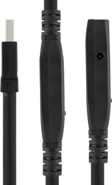 Kabllo USB Deltaco USB 3.0 aktive, 10m, USB 3.2 Gen 1, e zezë