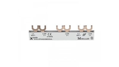 Shinë lidhëse Eaton EVG-2PHAS/6MODUL, 2P 63A, 10mm², tip pirun