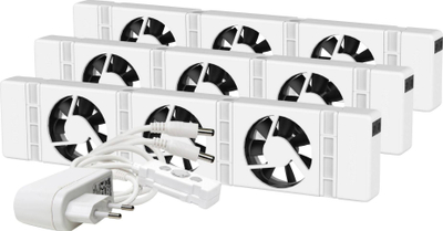 Ventilator radiatorësh SpeedComfort 3.0 Trio Set Standard, për radiator 120cm, i bardhë
